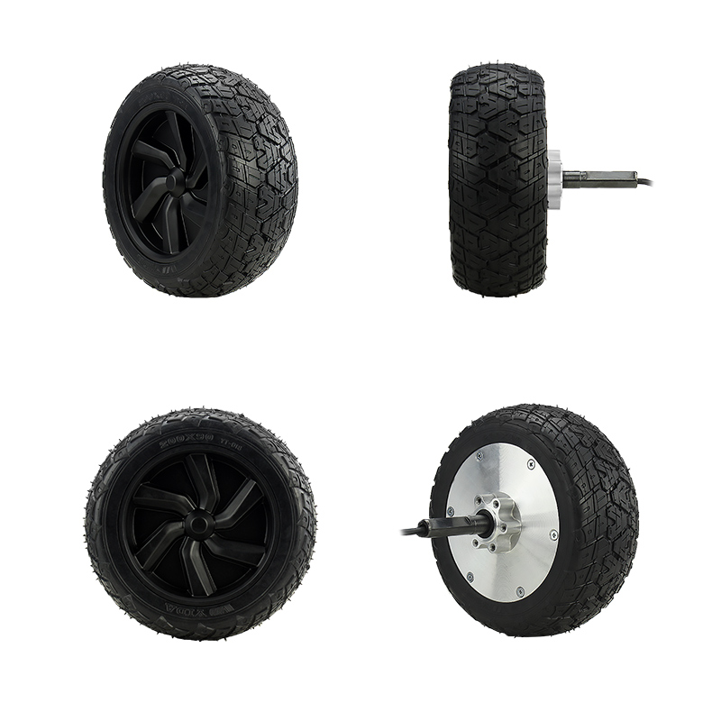 8寸单轴悍马碟刹款直径200MM胎宽80mm四面图